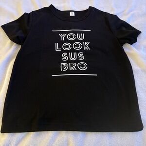 SHEIN Black 'You Look Sus Bro' Kids Tee